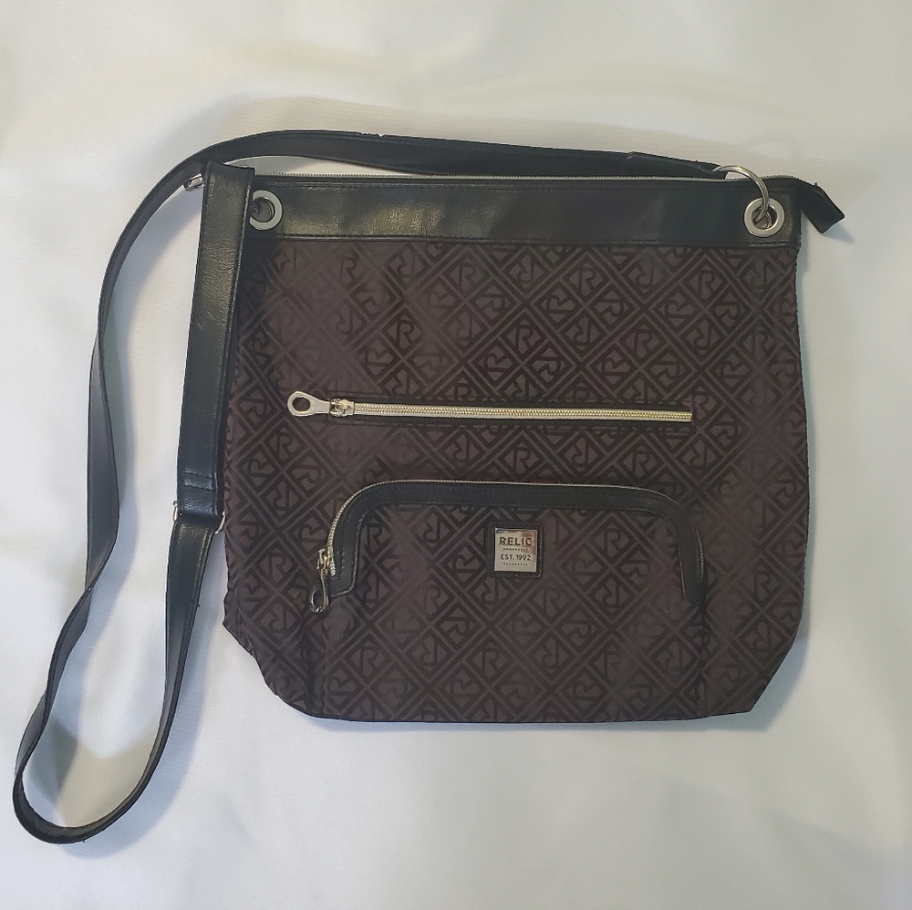 Relic Brown and Black Crossbody Bag